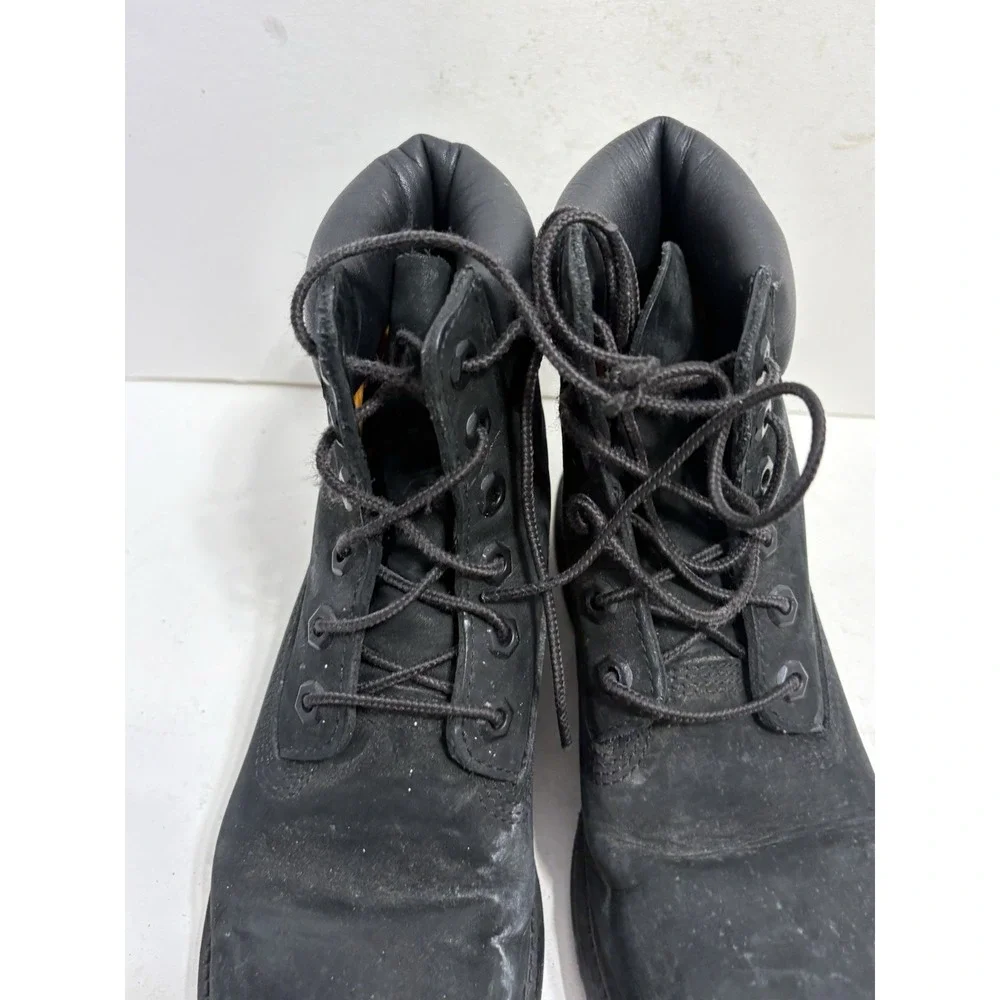 Timberland Premium 6 inch Womens Boots Size 6.5 Black Nubuck Waterproof